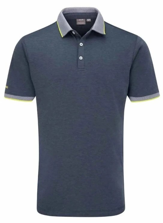 Ping Gideon Herren Poloshirt, light navy marl