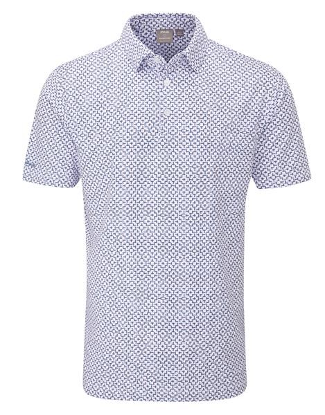 Ping Ephron Printed Herren Poloshirt, weiss/rosa haze multi