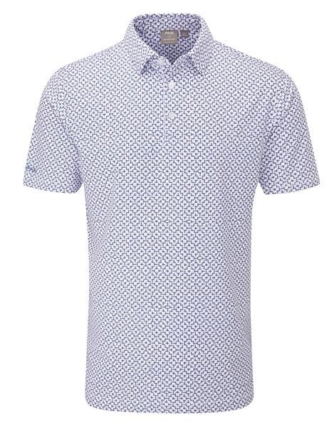 Ping Ephron Printed Herren Poloshirt, weiss/rosa haze multi
