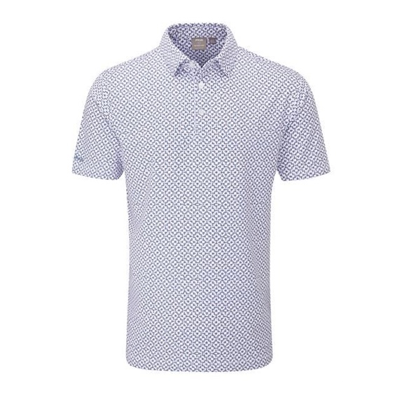 Ping Ephron Printed Herren Poloshirt, weiss/rosa haze multi
