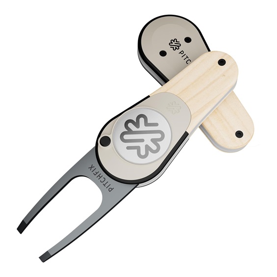 Pitchfix Woodie Pitchgabel mit Ballmarker, Light Ash