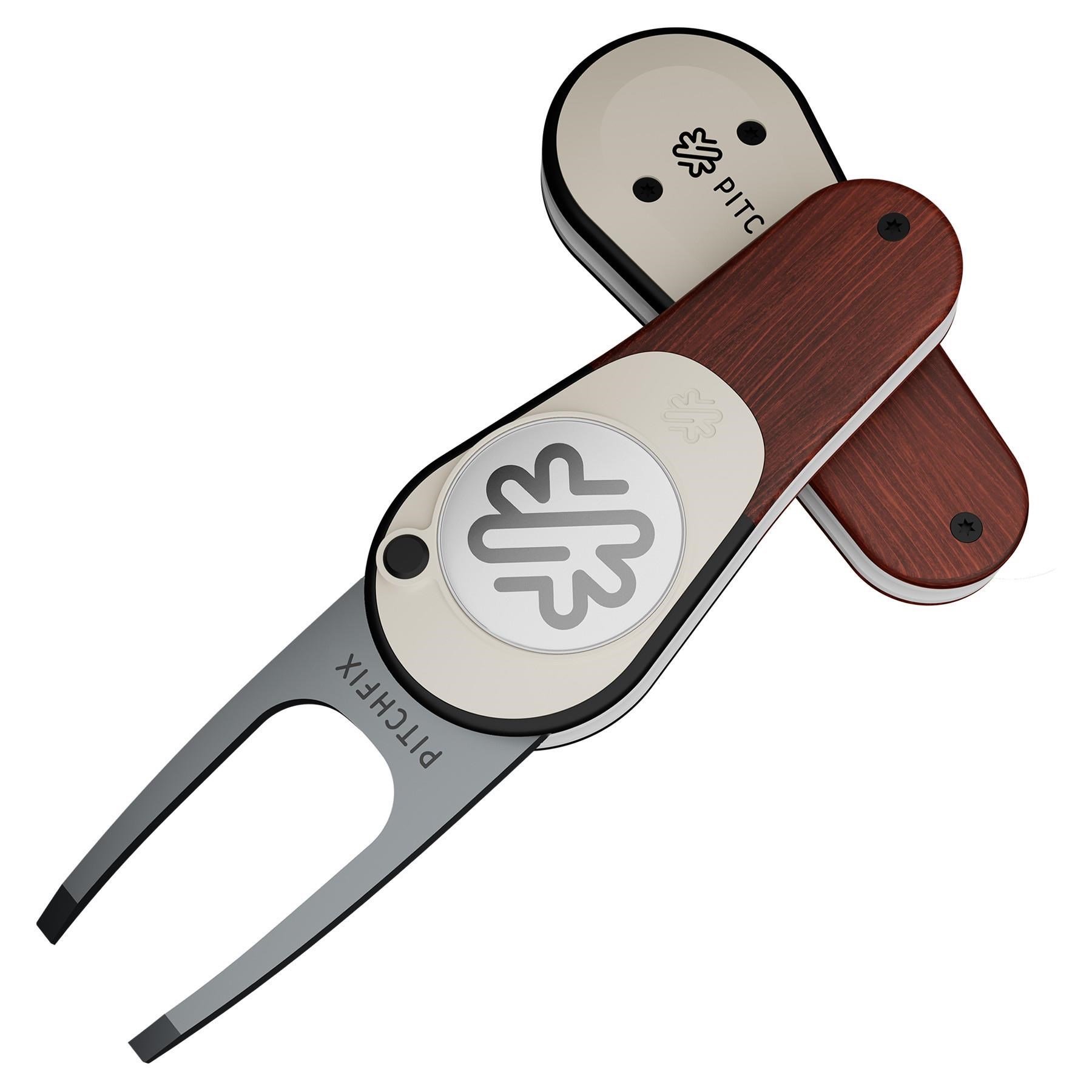 Pitchfix Woodie Pitchgabel mit Ballmarker, Cherry