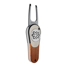 Pitchfix Woodie Pitchgabel mit Ballmarker, Walnut