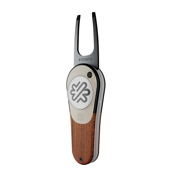 Pitchfix Woodie Pitchgabel mit Ballmarker, Walnut