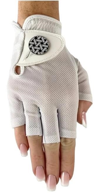 Best of Golf America Half Finger Damen Handschuh, weiss