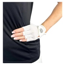 Best of Golf America Half Finger Damen Handschuh, weiss