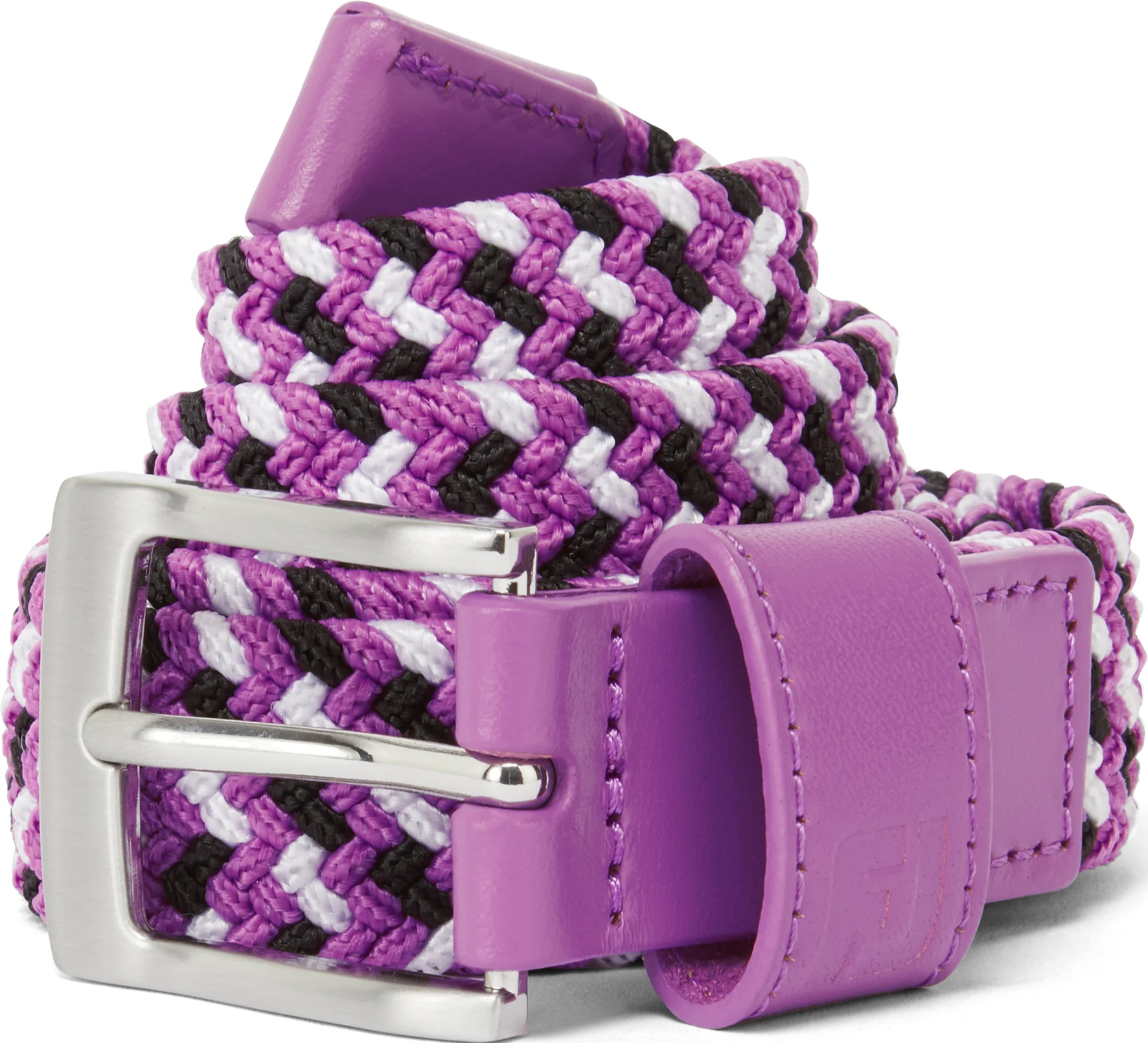 FootJoy Braided Unisex Gürtel, schwarz/weiß/beere, lang