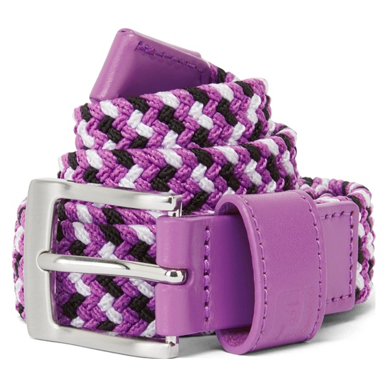 FootJoy Braided Unisex Gürtel, schwarz/weiß/beere, lang