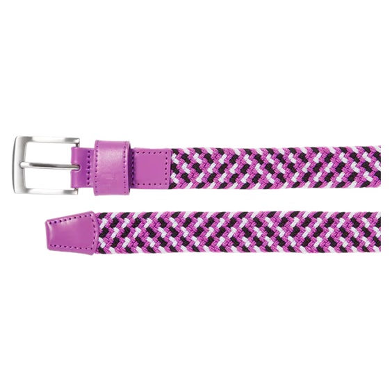 FootJoy Braided Unisex Gürtel, schwarz/weiß/beere, lang