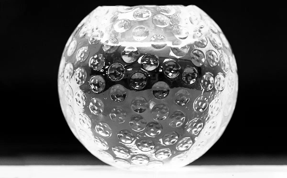 Kerzenleuchter aus Glass, Golfball
