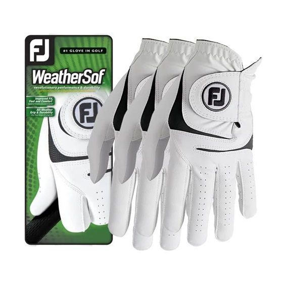 FootJoy WeatherSof Herren Golfhandschuh, 3 Stk, weiss
