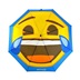 Emoji AutoFold Compact Golf Regenschirm, Face Laughing