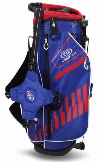 2022 U.S. Kids Golf UL51 (130 cm) WT20-s Junior Standbag, blau/rot/weiss
