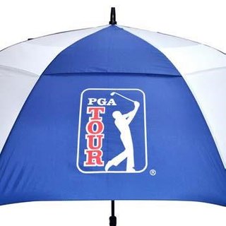 PGA Tour Windproof Double Canopy Regenschirm 62", weiß/blau