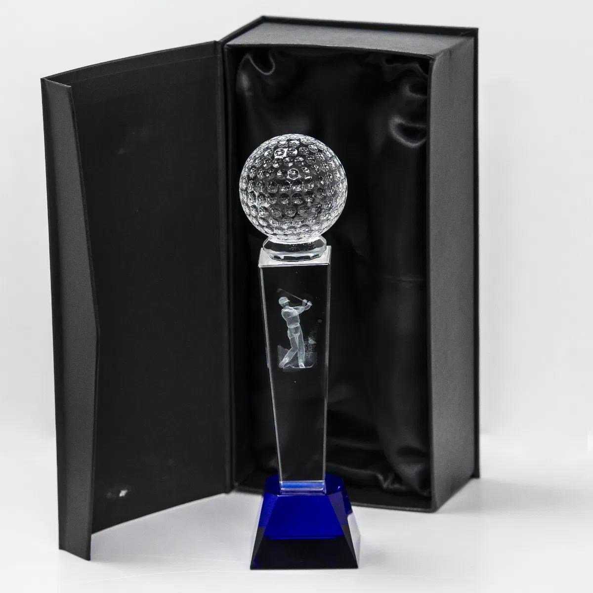 Longridge Crystal Golf Trophy Mit Golfball - 235mm