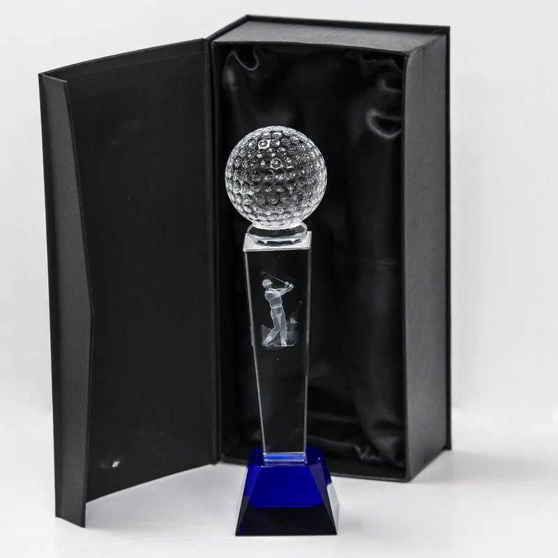 Longridge Crystal Golf Trophy Mit Golfball - 235mm
