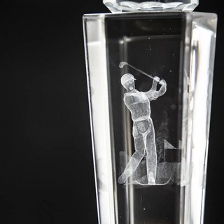 Longridge Crystal Golf Trophy Mit Golfball - 235mm