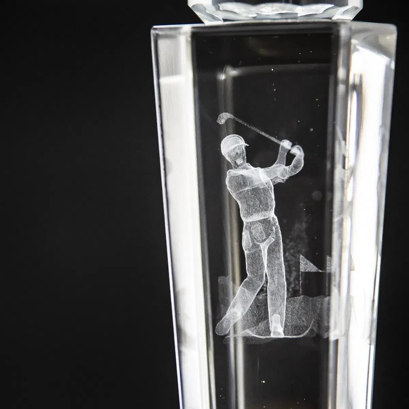 Longridge Crystal Golf Trophy Mit Golfball - 235mm
