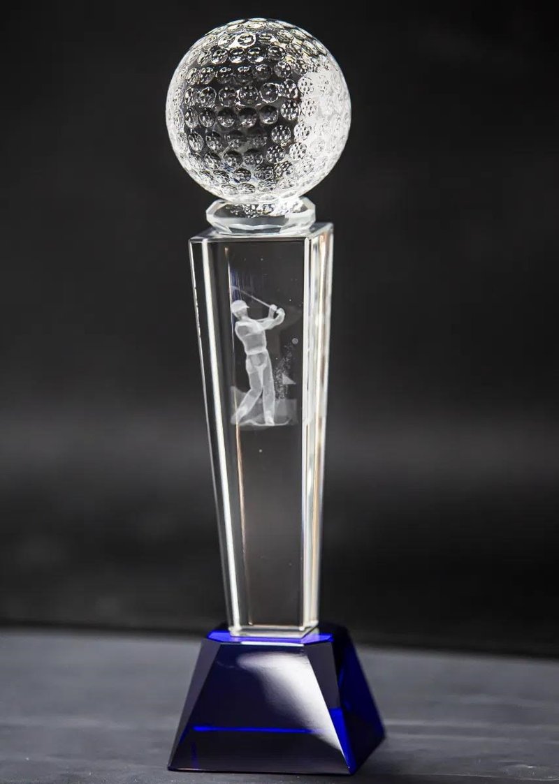 Longridge Crystal Golf Trophy Mit Golfball - 235mm