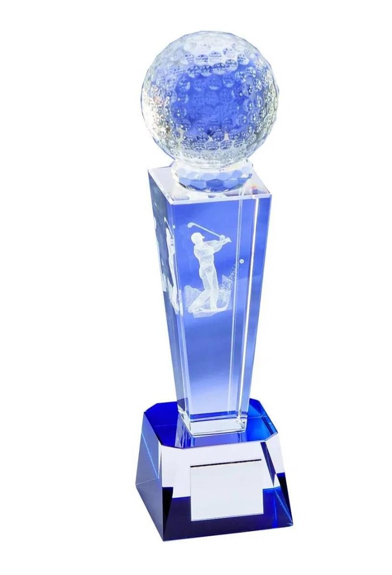 Longridge Crystal Golf Trophy Mit Golfball - 235mm