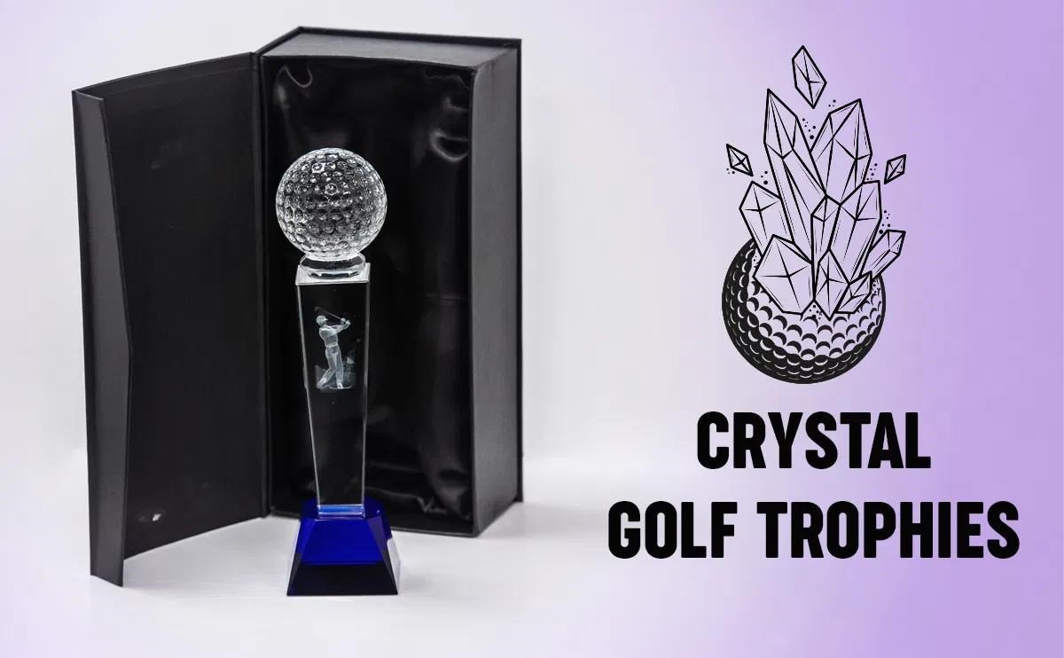 Longridge Crystal Golf Trophy Mit Golfball - 235mm