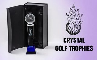 Longridge Crystal Golf Trophy Mit Golfball - 235mm