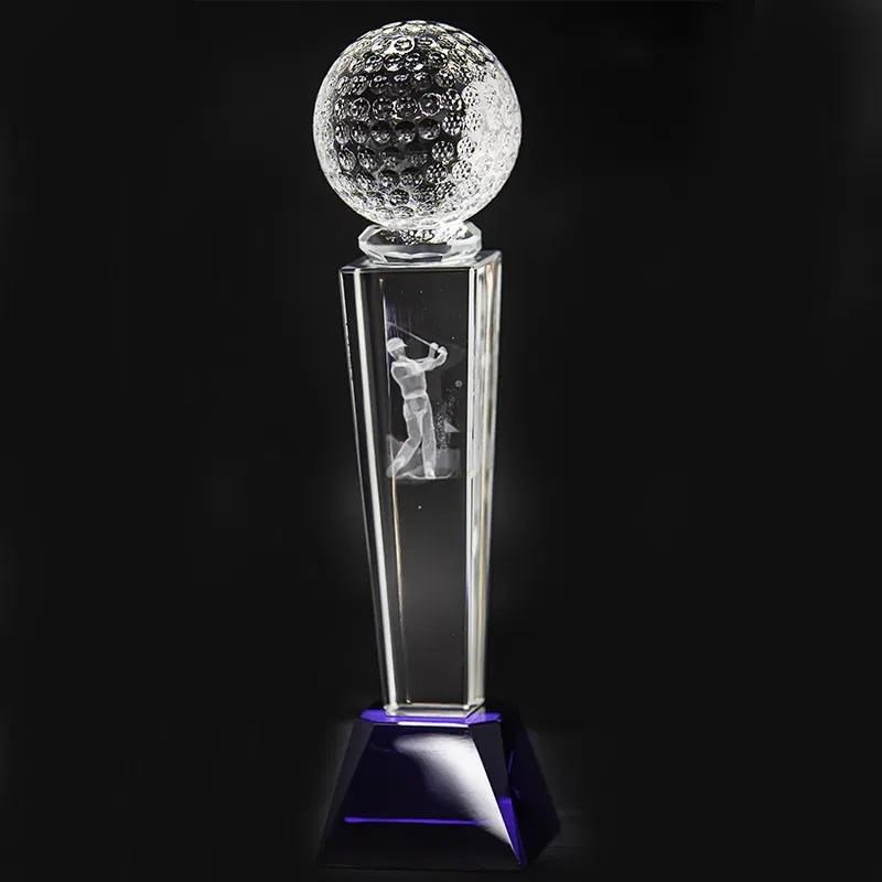 Longridge Crystal Golf Trophy Mit Golfball - 235mm