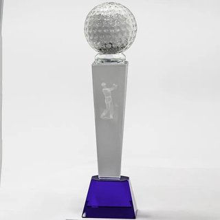 Longridge Crystal Golf Trophy Mit Golfball - 235mm