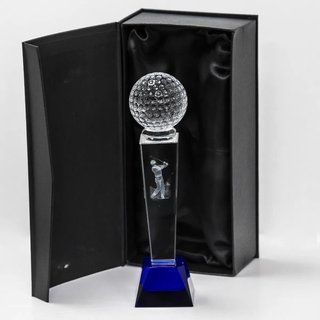 Longridge Crystal Golf Trophy Mit Golfball - 235mm