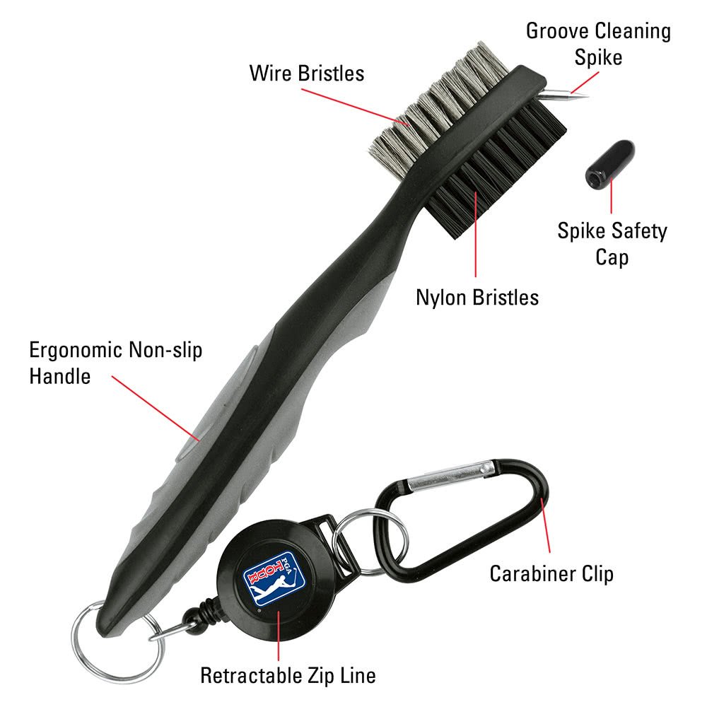 PGA Tour Club Brush and Groove Cleaner, schwarz
