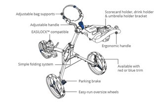 Motocaddy CUBE Golf Trolley, graphit/blau