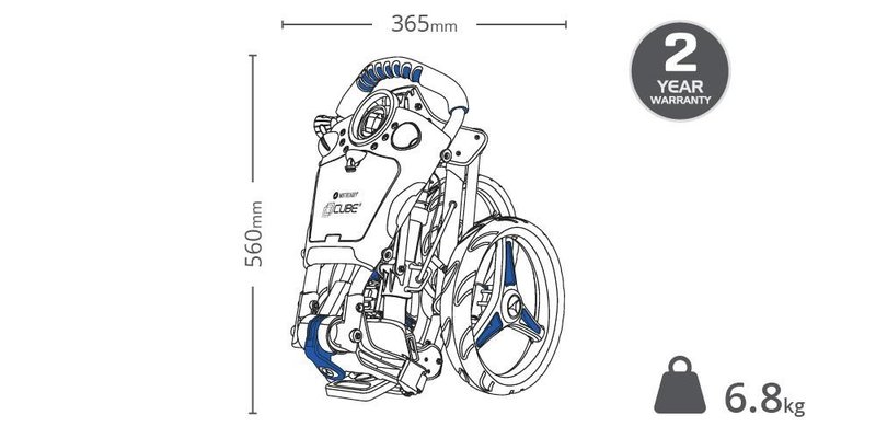 Motocaddy CUBE Golf Trolley, graphit/blau