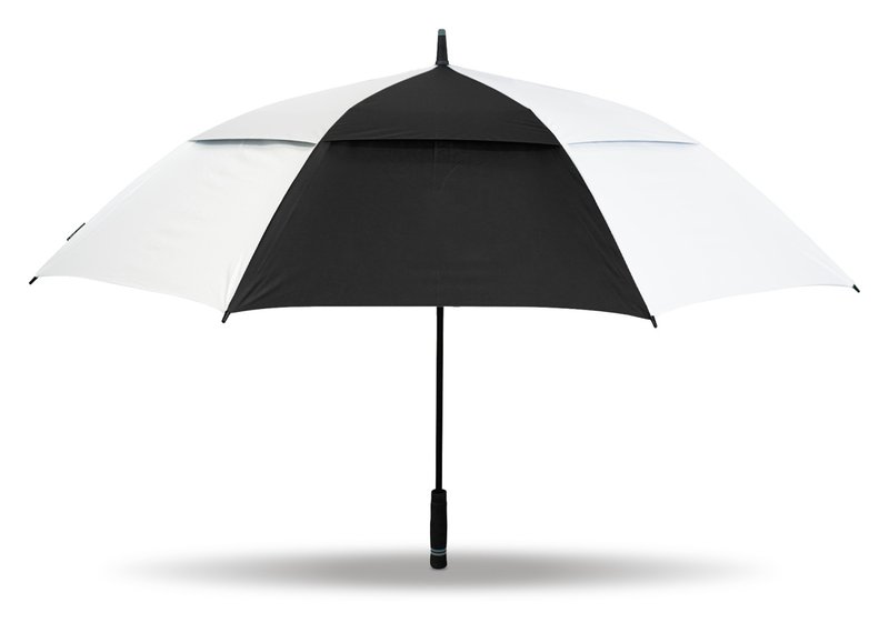 Masters Golf TourDri Classic GR 64" UV Regenschirm, schwarz/weiß