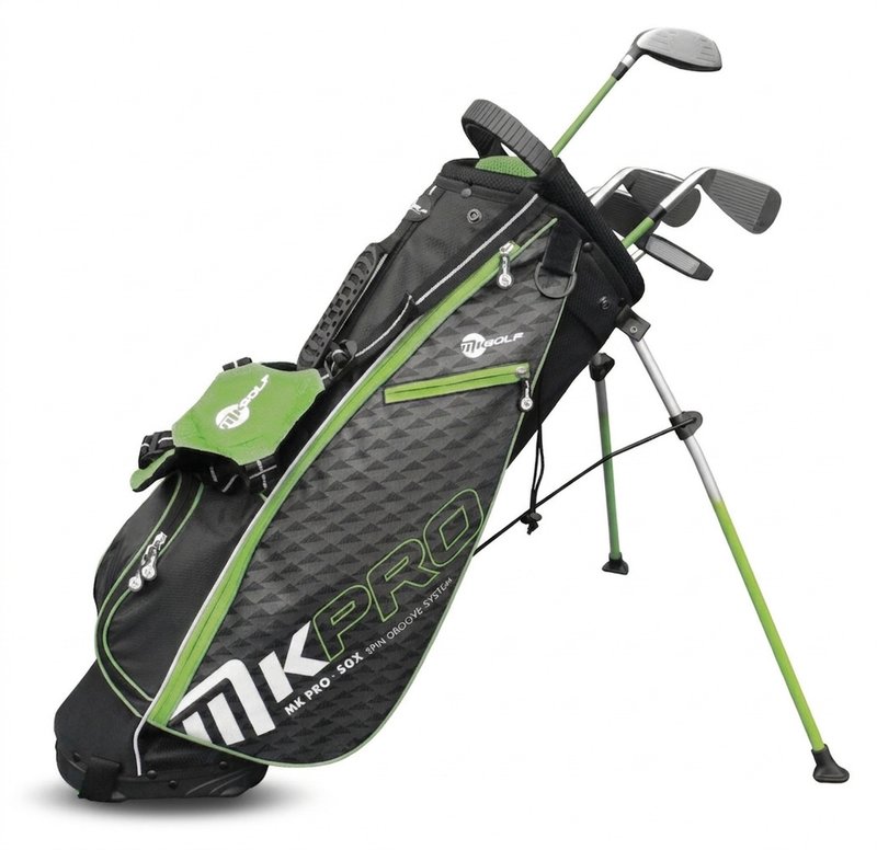 MKids Pro Junior Golf Half Set 57" (145cm/9-11Y) Junior Golfset, Graphit, Stand Bag, Grün
