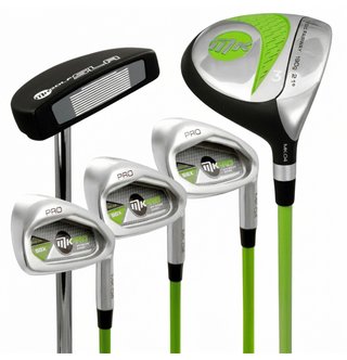 MKids Pro Junior Golf Half Set 57" (145cm/9-11Y) Junior Golfset, Graphit, Stand Bag, Grün