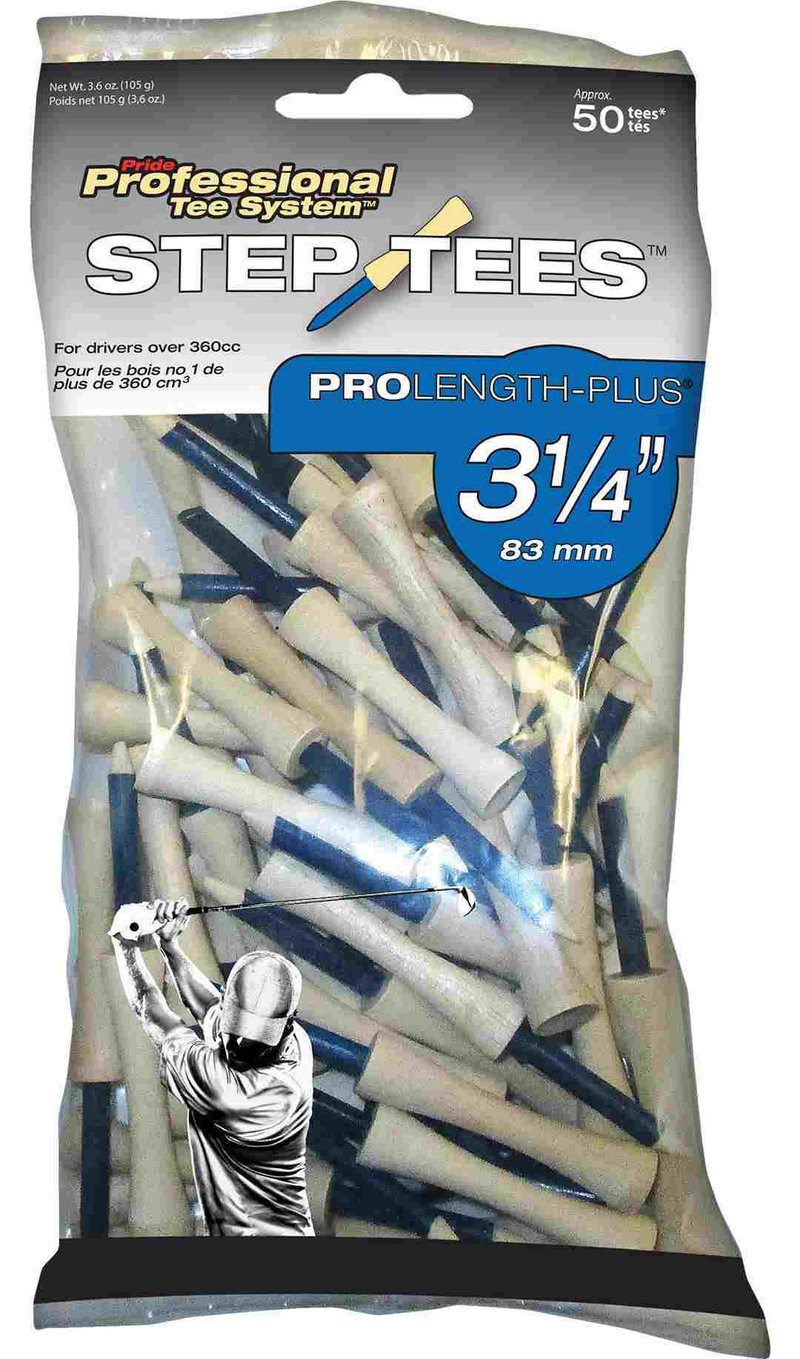 Pride Professional Tee System Pride Prolength Tees Blaue Holztees 3 1/4" (83mm), 50er-Pack