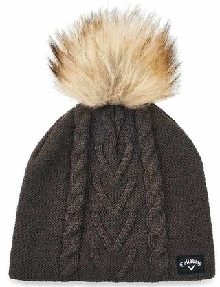 Callaway Pom Pom Beanie Damen Wintermütze, grau