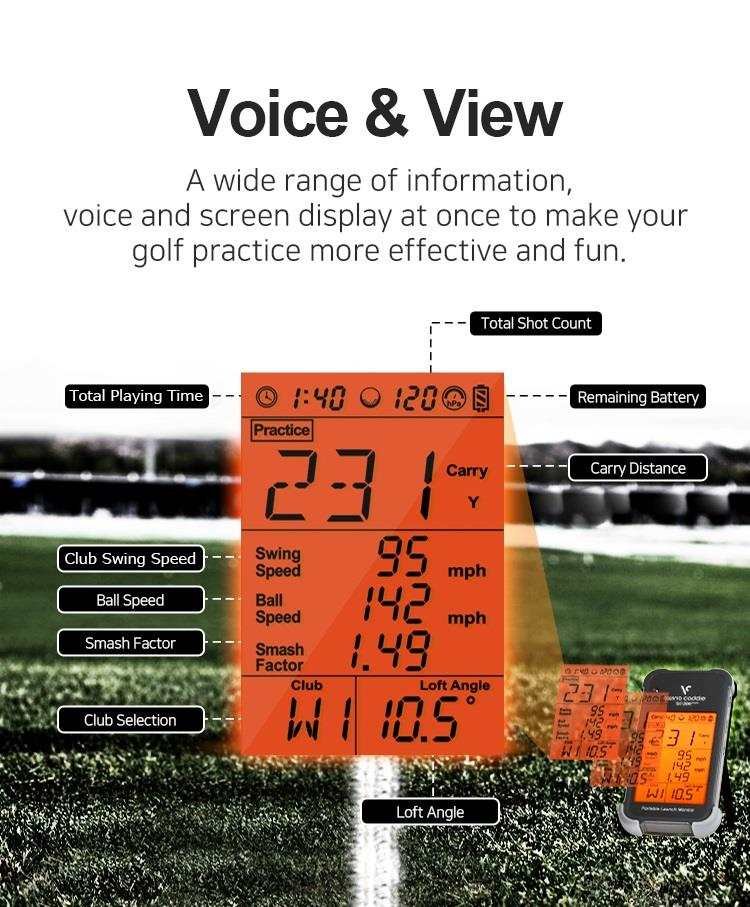 Voice Caddie Swing Caddie Launch Monitor SC200+ schwarz