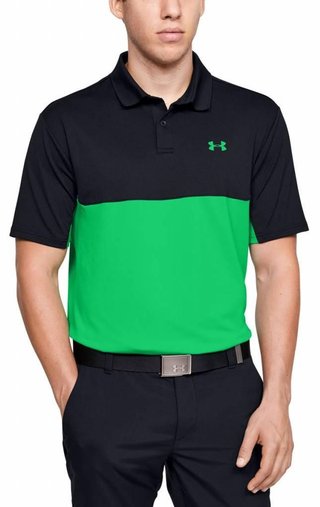 Under Armour Performance 2.0 Colourblock Herren Poloshirt, schwarz/grün