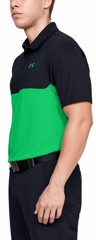 Under Armour Performance 2.0 Colourblock Herren Poloshirt, schwarz/grün