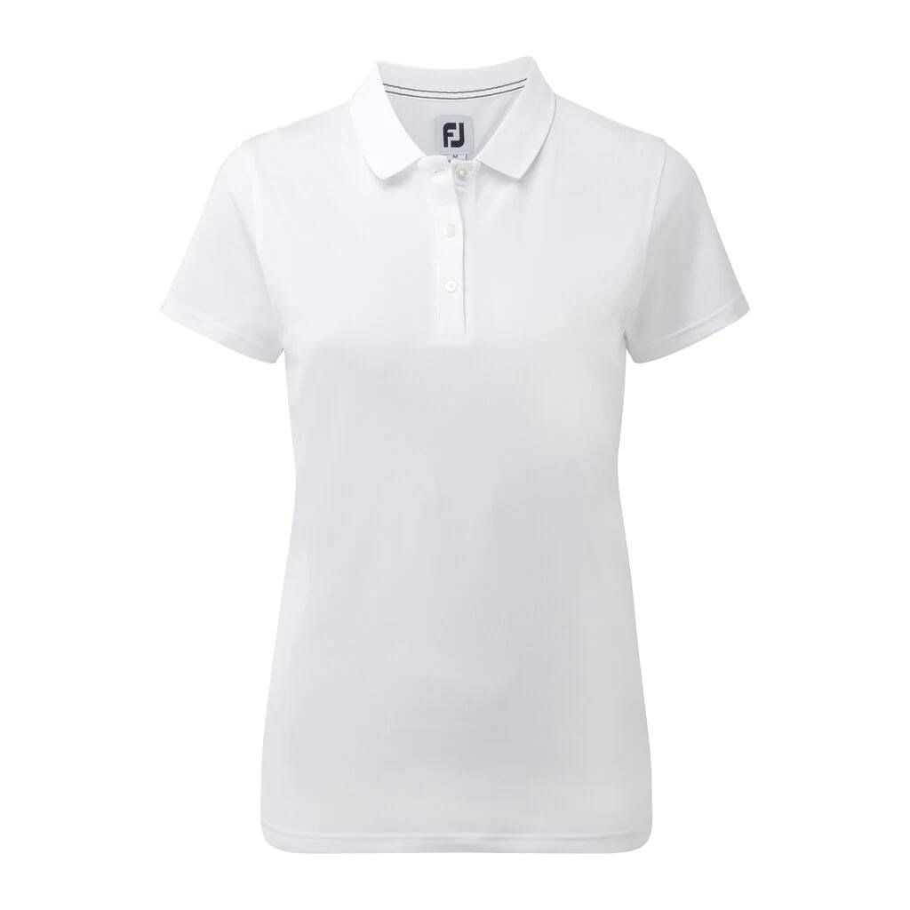 FootJoy Stretch Pique Solid Damen Poloshirt, weiss
