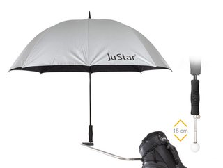 JuStar Teleskop-Golfschirm, silber