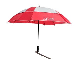 JuCad Golfschirm Windproof mit Schirmstift 68", rot/silber