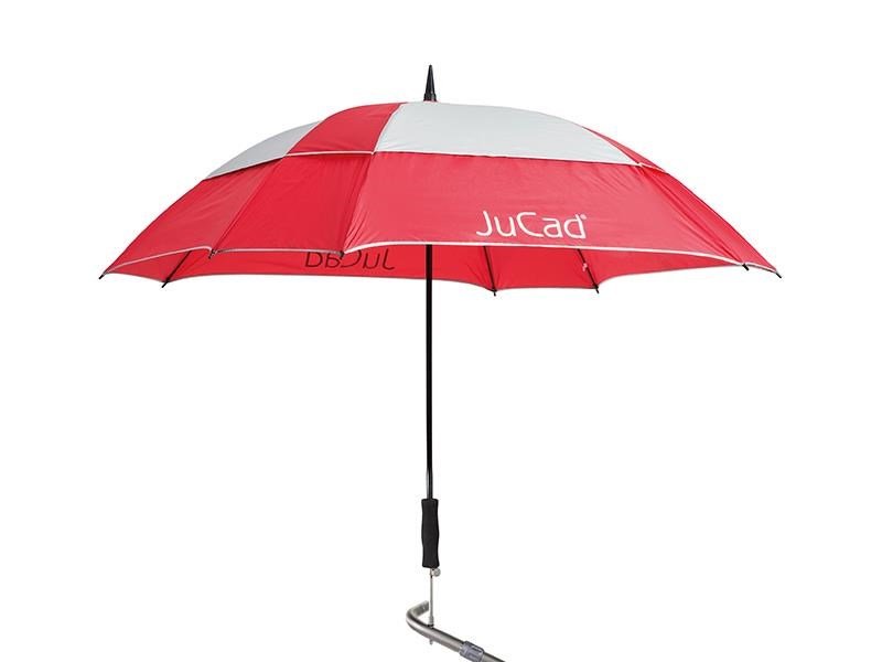 JuCad Teleskop-Golfschirm 68" Windproof mit Schirmstift, rot/silber