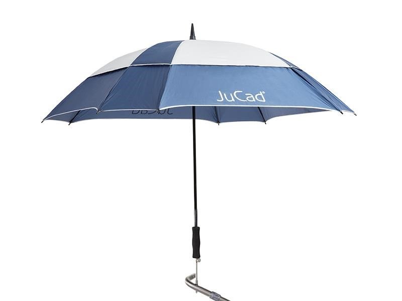 JuCad Teleskop-Golfschirm 68" Windproof mit Schirmstift, blau/silber