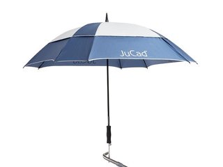 JuCad Teleskop-Golfschirm 68" Windproof mit Schirmstift, blau/silber