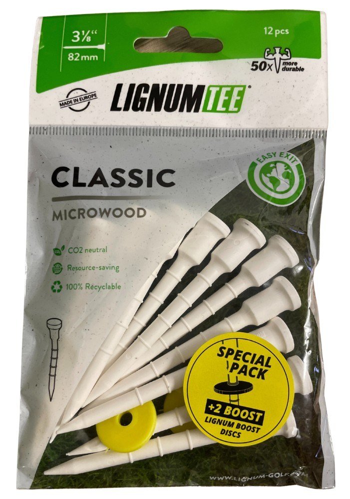 Lignum Tee Plastiktees 82mm, 10Stk., weiss + Disc