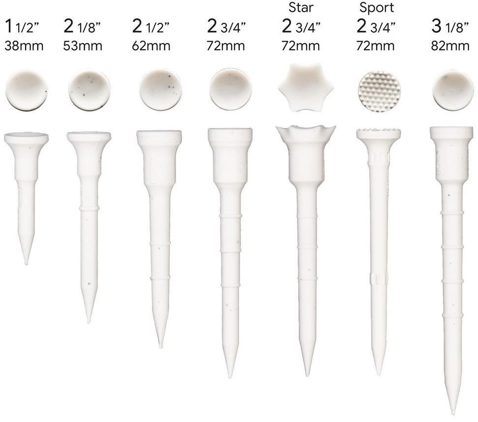 Lignum Tee Ecoline Plastiktees 38mm, 16Stk., weiss
