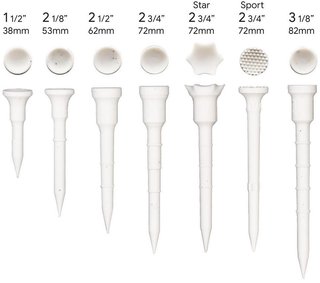 Lignum Tee Ecoline Plastiktees 38mm, 16Stk., weiss