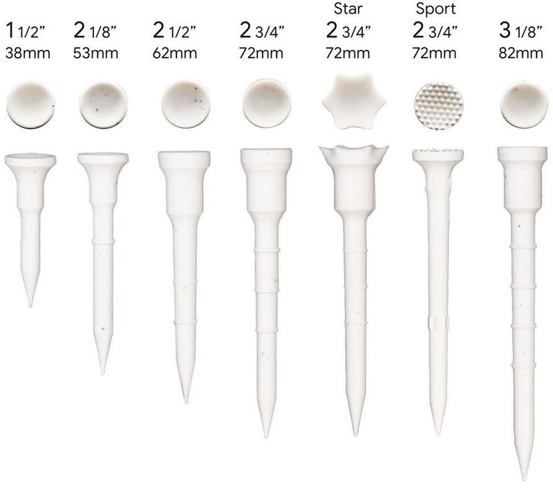Lignum Tee Ecoline Plastiktees 38mm, 16Stk., weiss